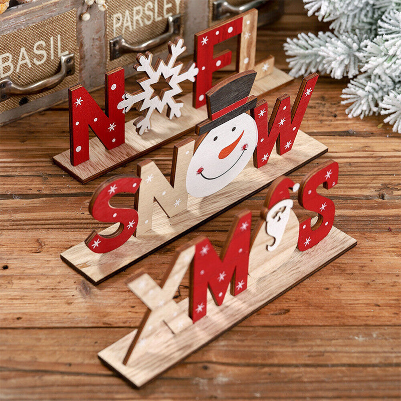 Colverro™ Hand-Painted Wooden Christmas Table Decorations with Festive Figures