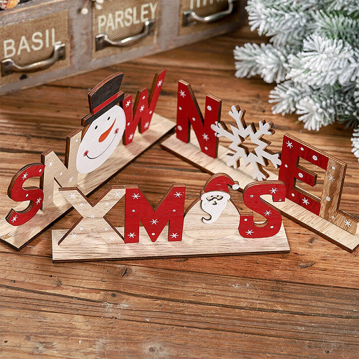 Colverro™ Hand-Painted Wooden Christmas Table Decorations with Festive Figures