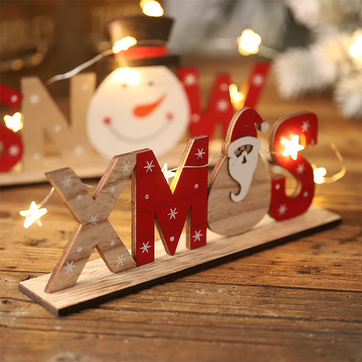 Colverro™ Hand-Painted Wooden Christmas Table Decorations with Festive Figures