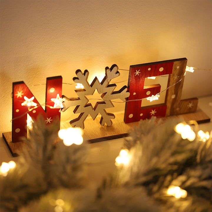 Colverro™ Hand-Painted Wooden Christmas Table Decorations with Festive Figures