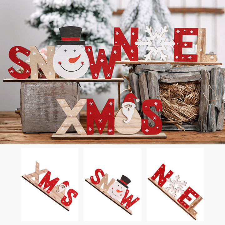 Colverro™ Hand-Painted Wooden Christmas Table Decorations with Festive Figures