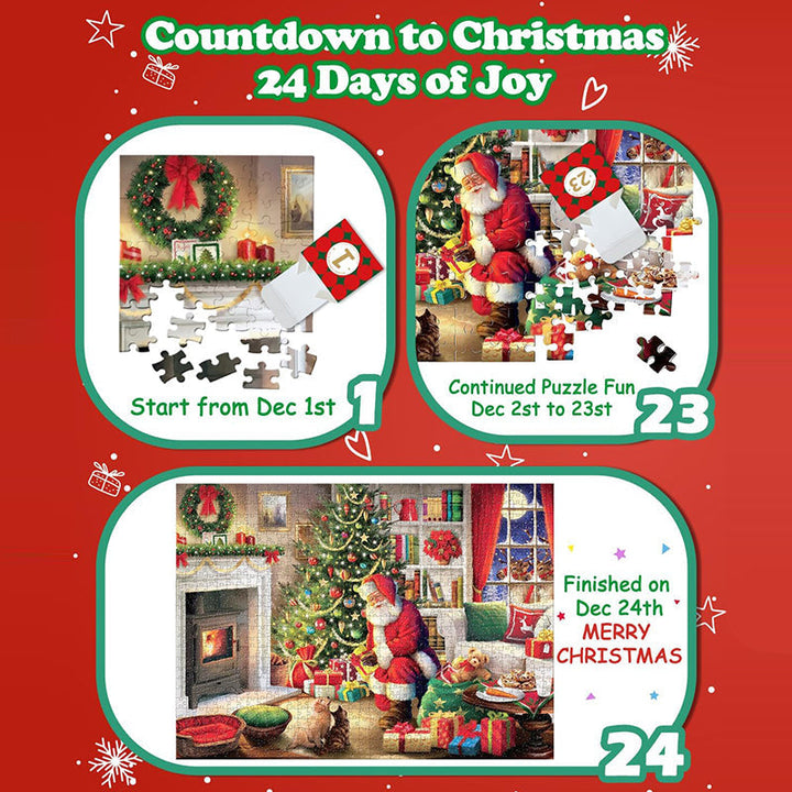 Colverro™ Christmas Jigsaw Puzzle Advent Calendar with Mystery Scenes