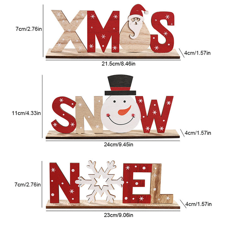 Colverro™ Hand-Painted Wooden Christmas Table Decorations with Festive Figures