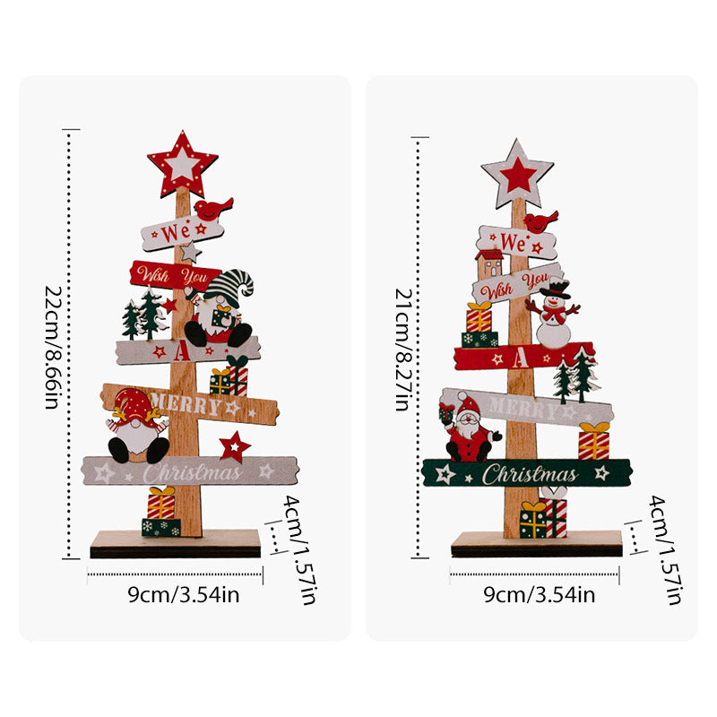 Colverro™ Wooden Christmas Table Sign with Snowman and Santa