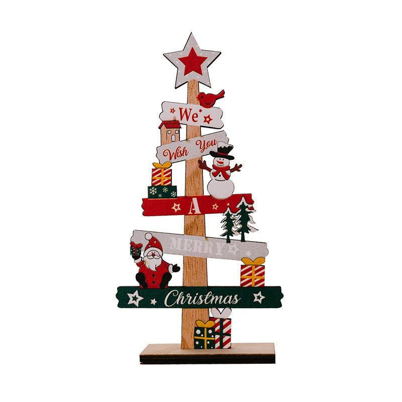 Colverro™ Wooden Christmas Table Sign with Snowman and Santa