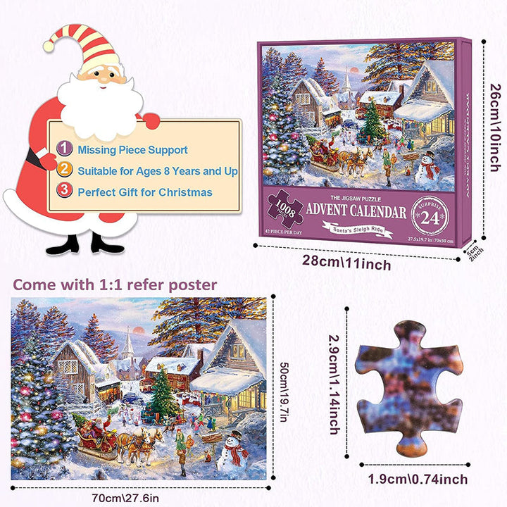 Colverro™ Christmas Jigsaw Puzzle Advent Calendar with Mystery Scenes