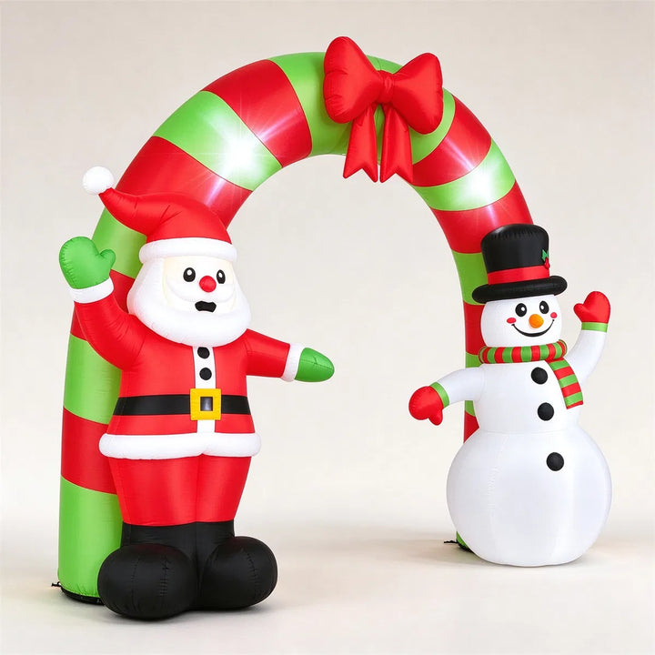 Inflatable Christmas archway with Santa snowman
