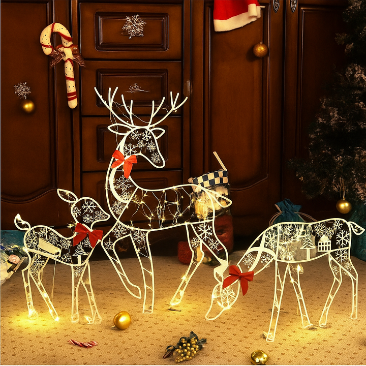 Colverro™ Large Light-Up Acrylic Reindeer Figure with 240 LEDs and Timer