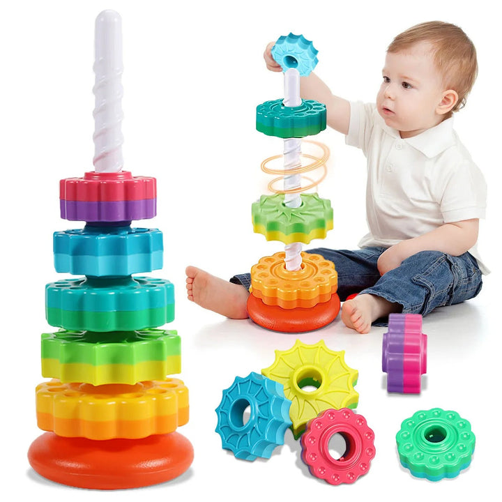 Colverro™ Spinning Stacking Toy with Six Colorful Spiral Discs