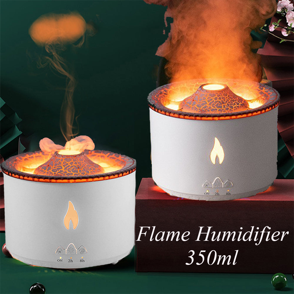 Volcano Flame Diffuser with Jellyfish Mist Rings and Timer