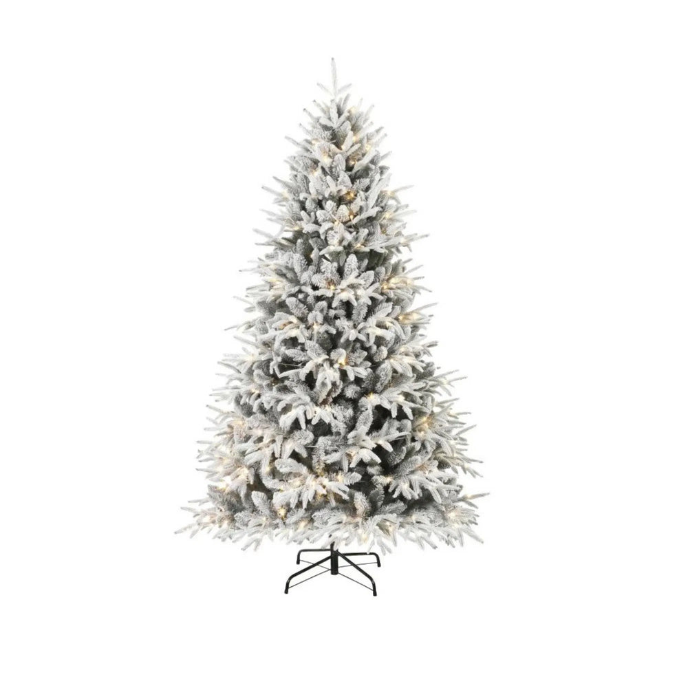 Full snow flocked pre-lit Christmas tree