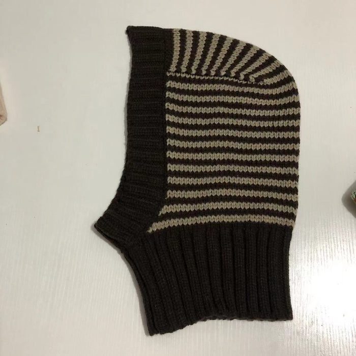 Colverro Striped Knit Balaclava Hood for Head and Neck