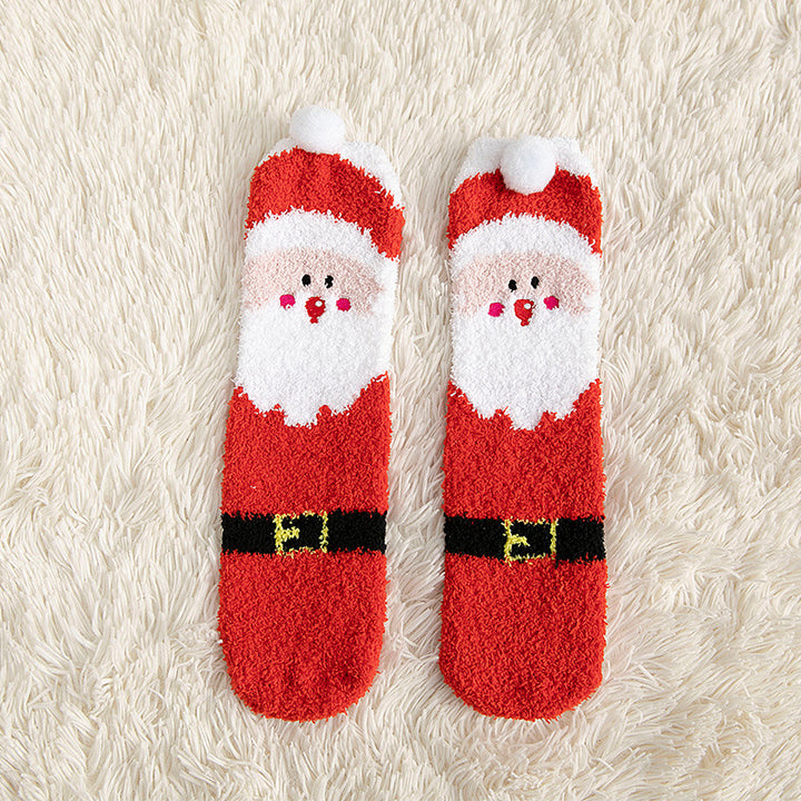 Kids fluffy Christmas reindeer socks