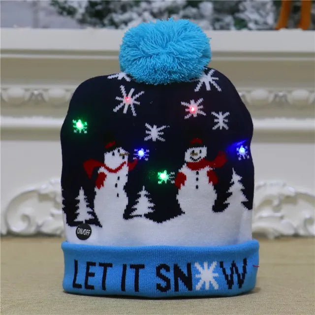 Colverro™ Light-Up LED Knit Christmas Beanie for Kids &amp; Adults