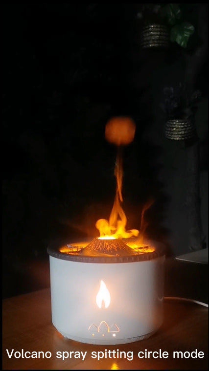 Volcano Flame Diffuser with Jellyfish Mist Rings and Timer