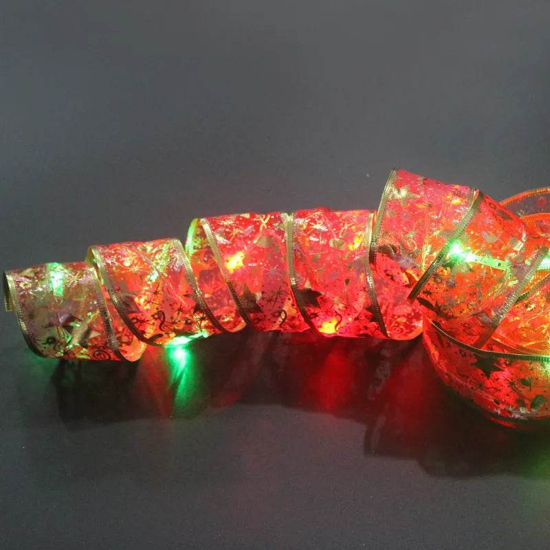 Colverro™ Double-Layer Christmas Ribbon with 50 Built-In LED Lights