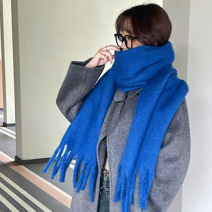 Colverro Chunky Fluffy Oversized Scarf with Long Tassels