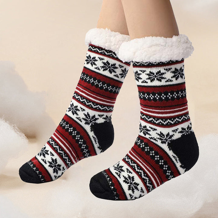 Colverro™ Ultra-Thick Snowflake Slipper Socks with Silicone Grip Soles