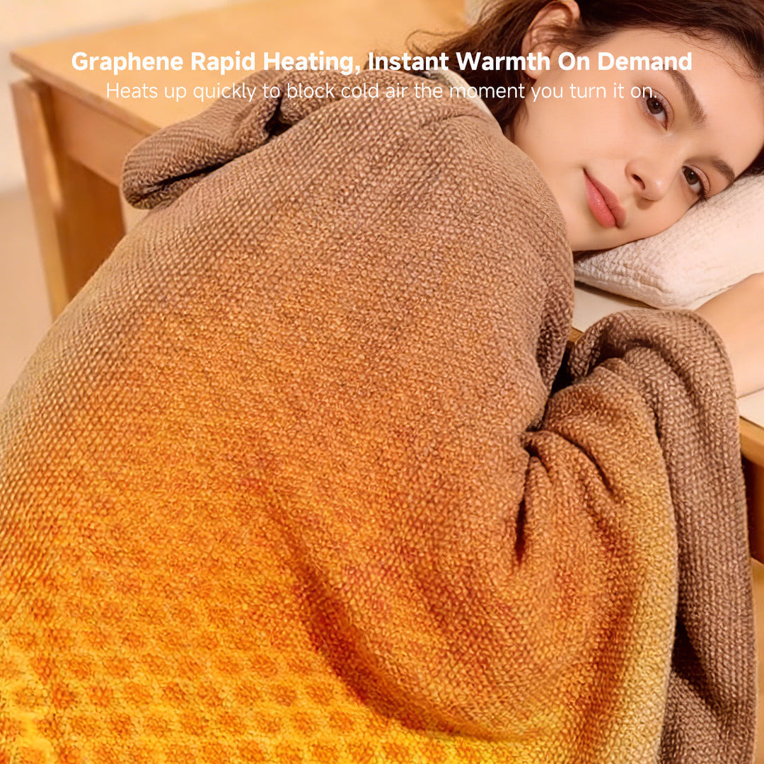 Colverro™ Hooded USB Heated Shawl with Zipper and 3 Heat Settings