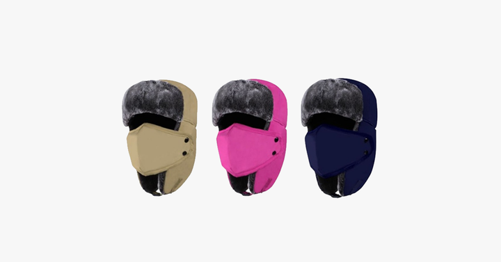 Colverro™ Waterproof Trapper Hat with Faux Fur and Detachable Face Mask