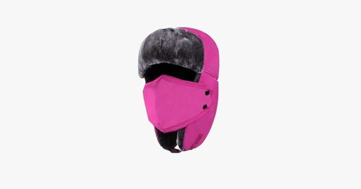 Colverro™ Waterproof Trapper Hat with Faux Fur and Detachable Face Mask