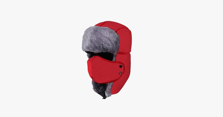 Colverro™ Waterproof Trapper Hat with Faux Fur and Detachable Face Mask