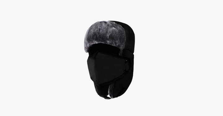 Colverro™ Waterproof Trapper Hat with Faux Fur and Detachable Face Mask