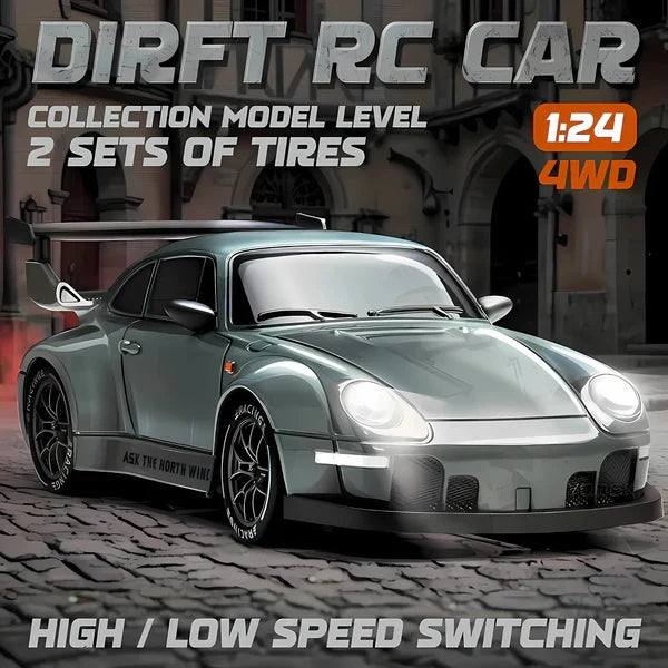 Colverro™ Retro 4WD Drift RC Car with LED Lights and Swappable Tires