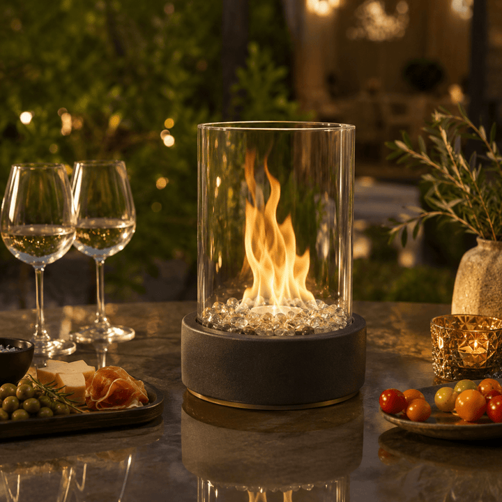 Colverro™ Tabletop Bioethanol Fire Pit with Real Flames and Glass Panels