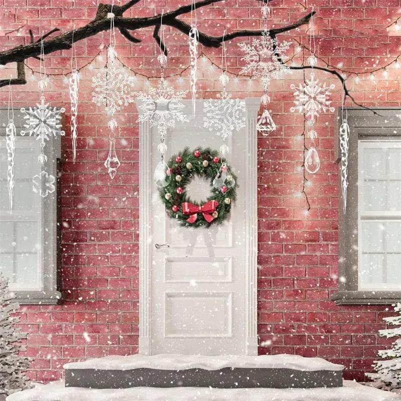 Colverro™ Clear Acrylic Icicle Christmas Ornaments, Set of 10