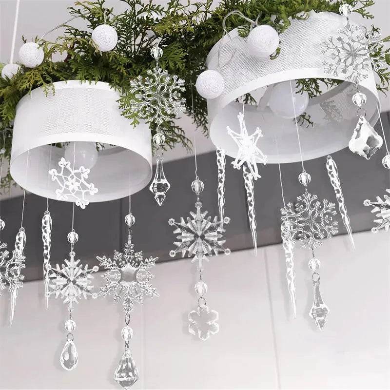 Colverro™ Clear Acrylic Icicle Christmas Ornaments, Set of 10