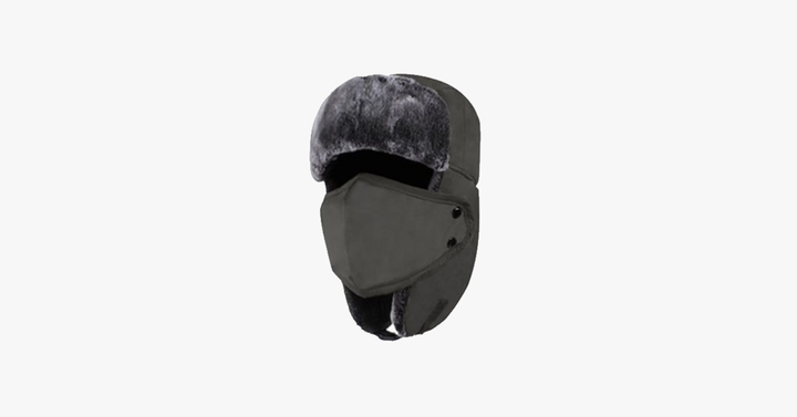 Colverro™ Waterproof Trapper Hat with Faux Fur and Detachable Face Mask