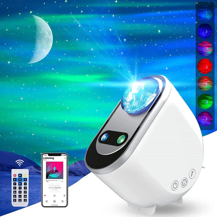Northern Lights Aurora Projector with Stars, Moon and Remote