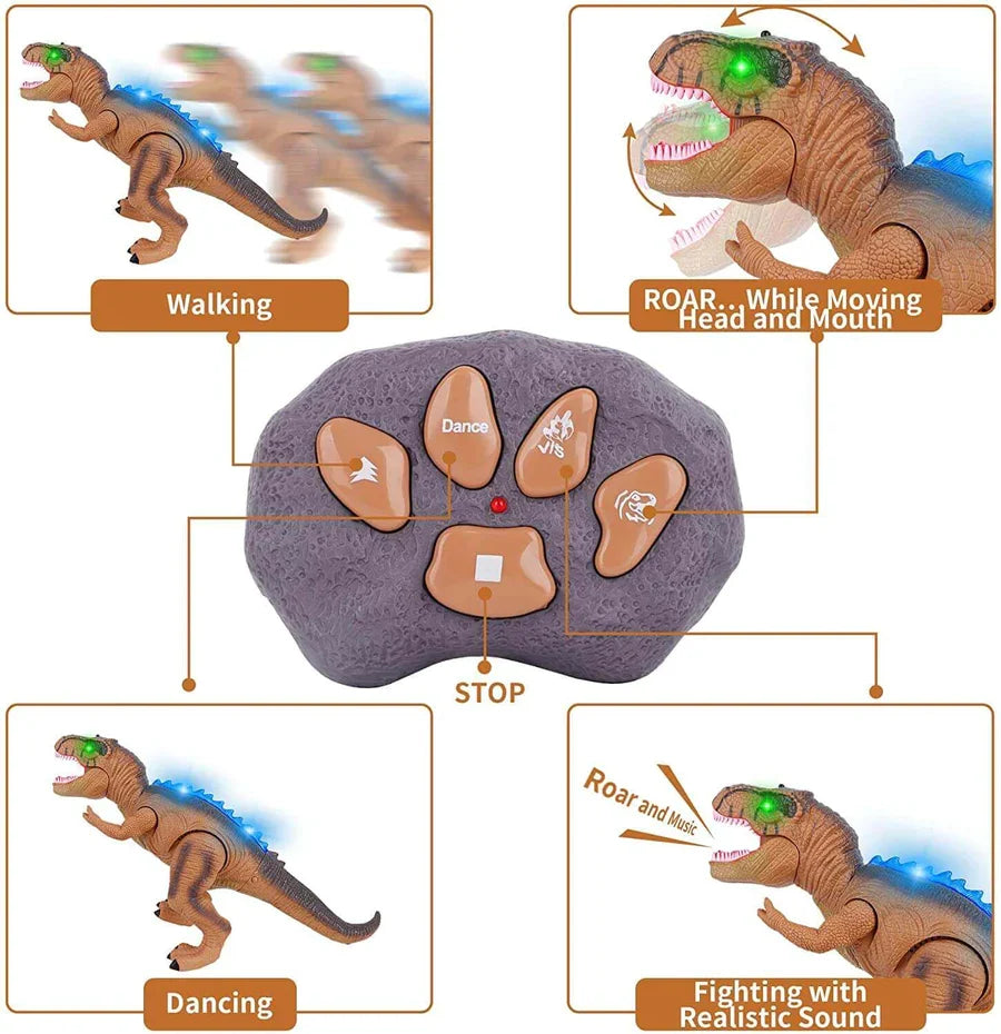 Colverro™ Remote Control T-Rex Dinosaur That Walks, Roars and Lights Up