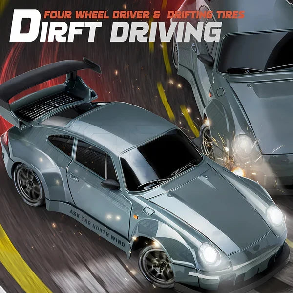 Colverro™ Retro 4WD Drift RC Car with LED Lights and Swappable Tires