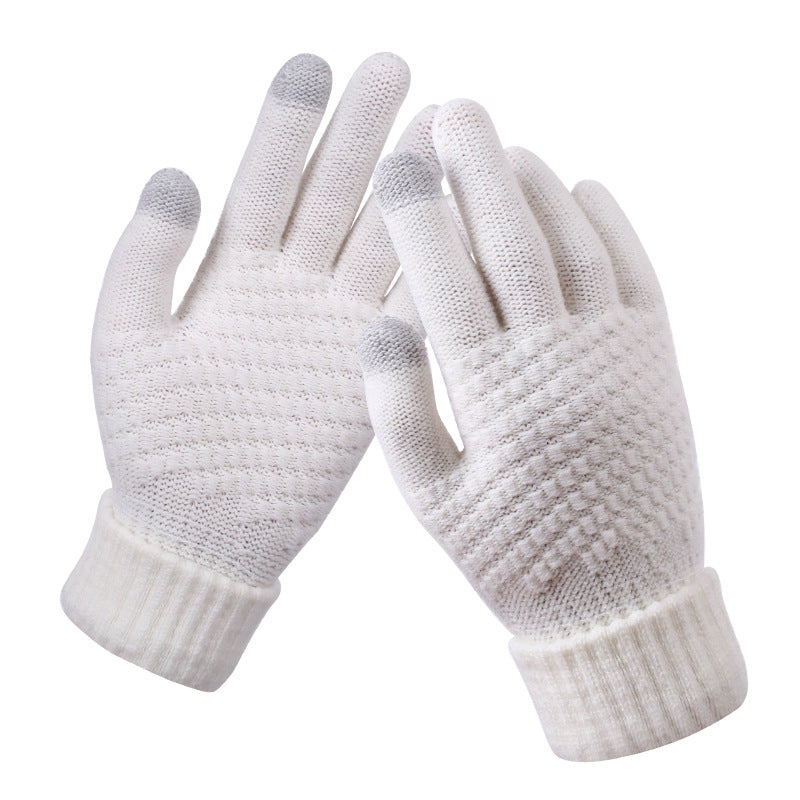 Textured knit touchscreen gloves