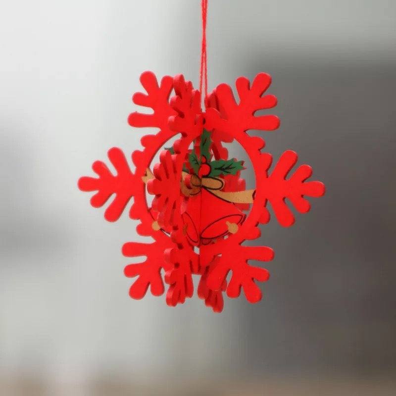 Colverro™ Laser-Cut 3D Wooden Christmas Ornaments – Star, Bell &amp; Bear