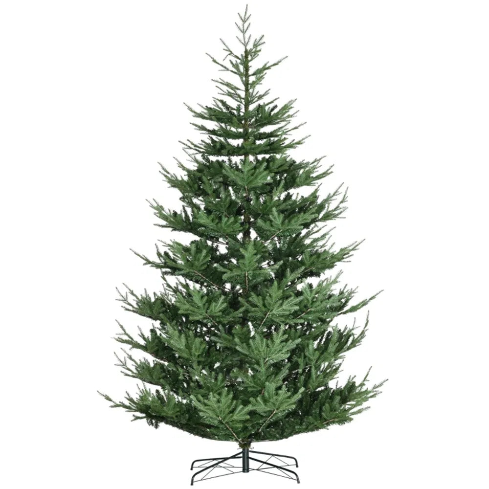 Tall realistic Nordic pine Christmas tree unlit
