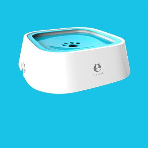 White floating no-spill pet water bowl