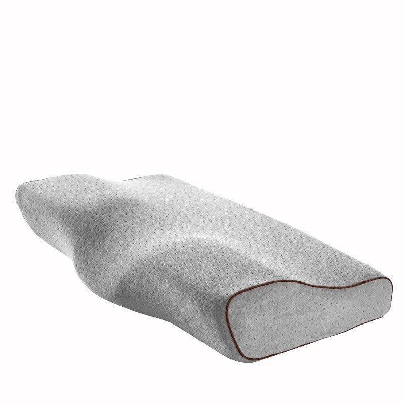 Contoured memory foam pillow with zip cover