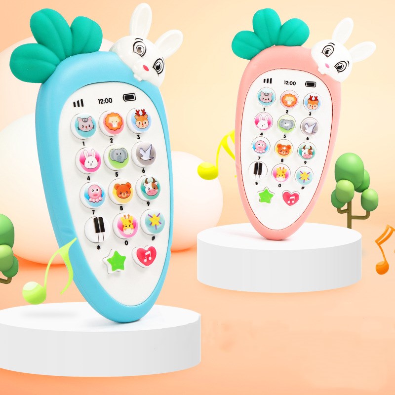 Orange carrot-shaped baby toy phone