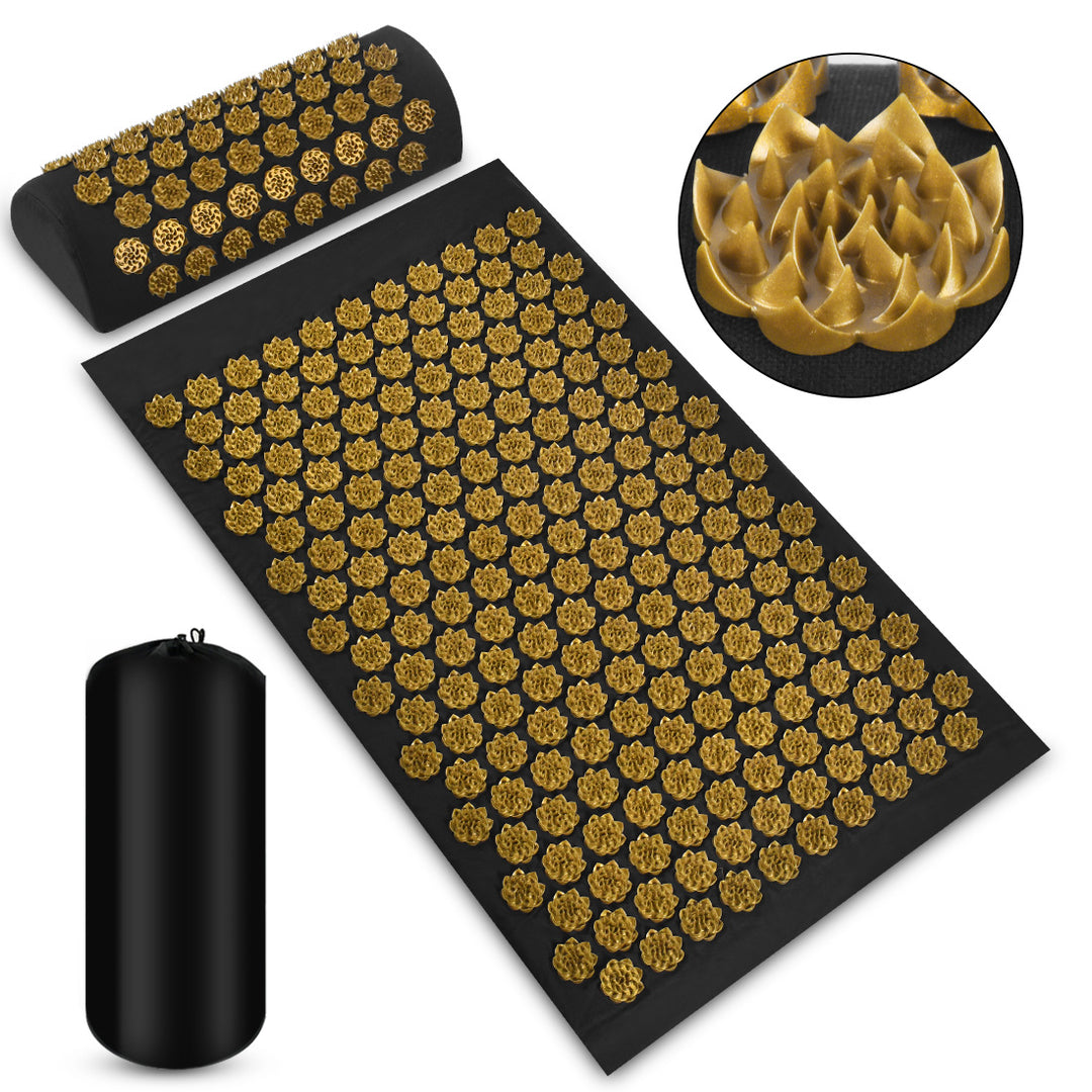 Acupressure mat with matching pillow