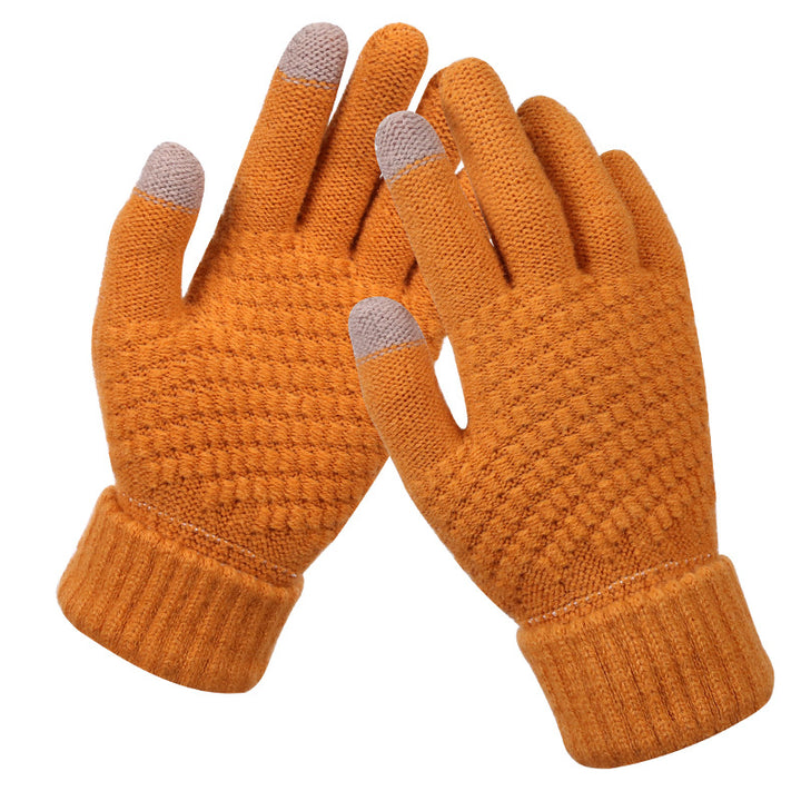 Textured knit touchscreen gloves