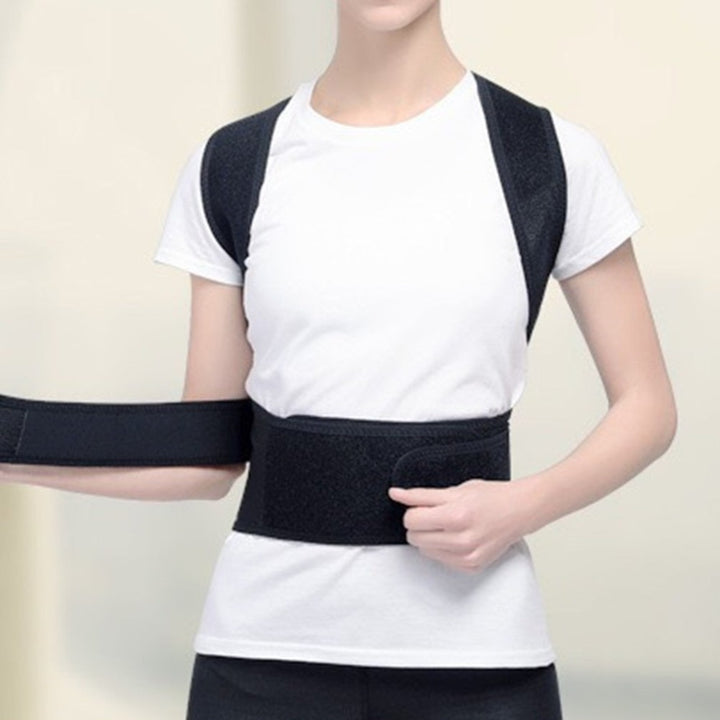 Black back posture corrector with stays