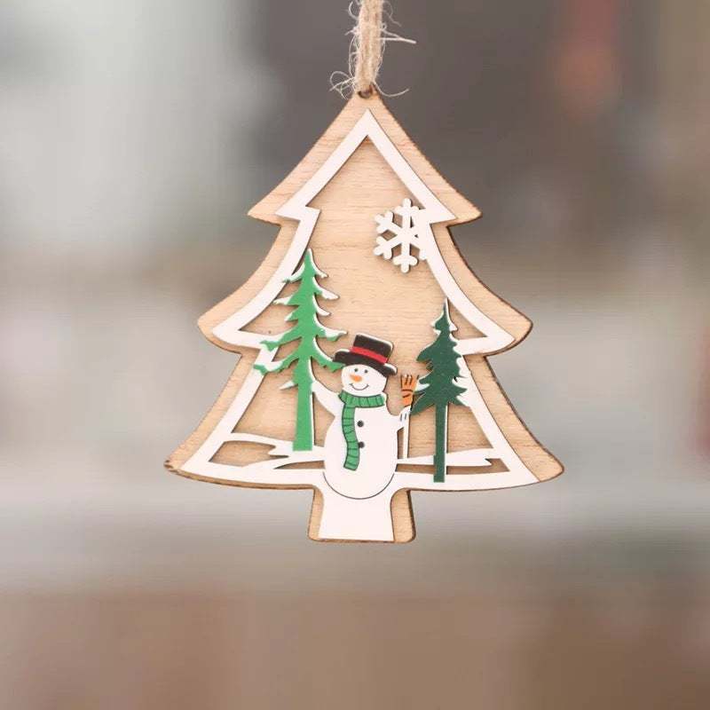 Colverro™ Laser-Cut 3D Wooden Christmas Ornaments – Star, Bell &amp; Bear