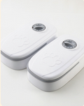Timed pet feeder with dial and lid