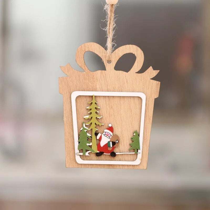 Colverro™ Laser-Cut 3D Wooden Christmas Ornaments – Star, Bell &amp; Bear