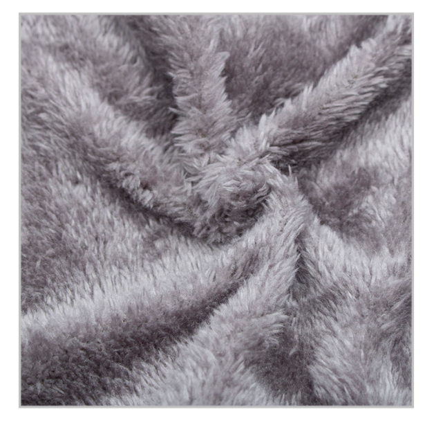 Gray slouchy knit beanie with fleece lining
