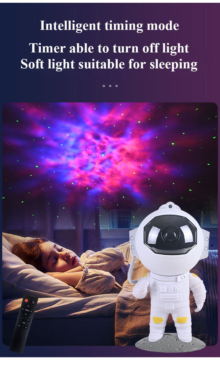 Astronaut Galaxy Star Projector Night Light with Nebula Effects