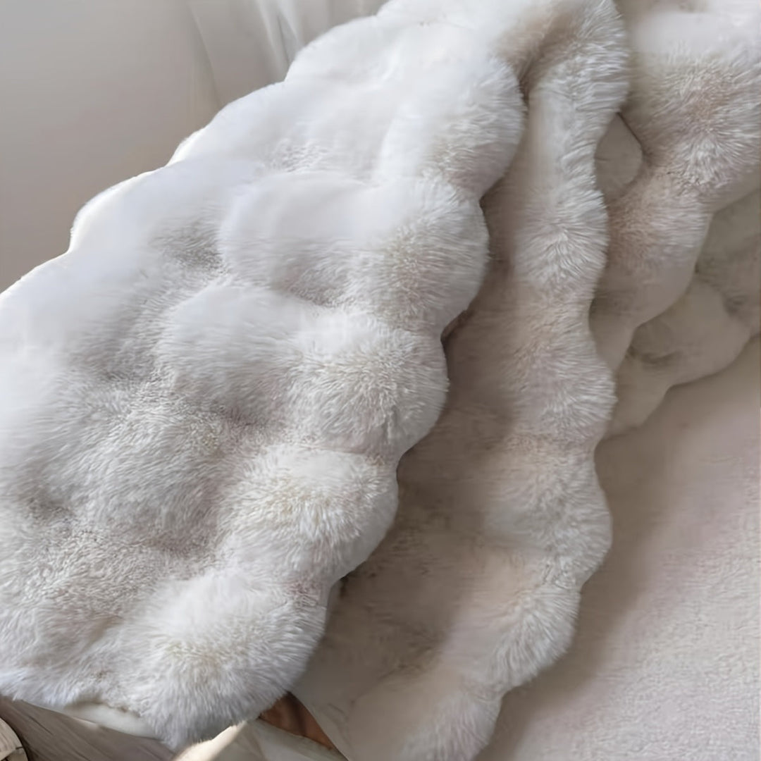 Colverro™ Round Fluffy Bubble Rug in Dense, Soft Fleece for Cozy Rooms